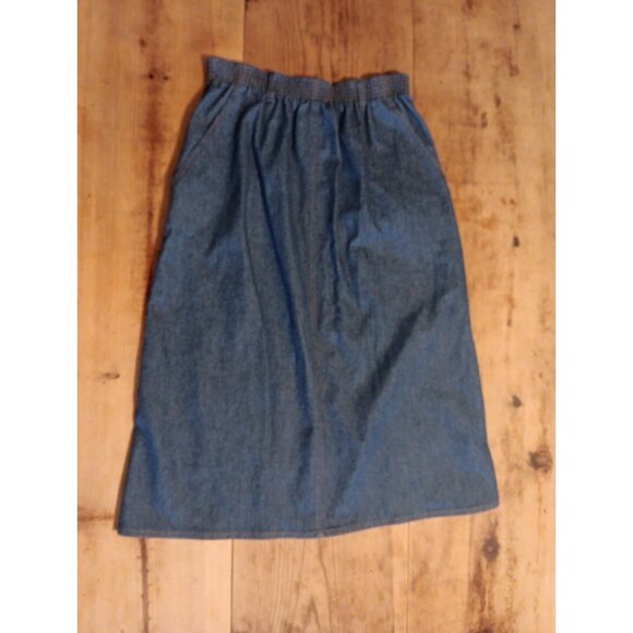 Koret City Blues Dresses & Skirts - Vtg 70s Koret City Blues Denim Skirt Womens 10 Midi Pull On Cotton Trevira USA